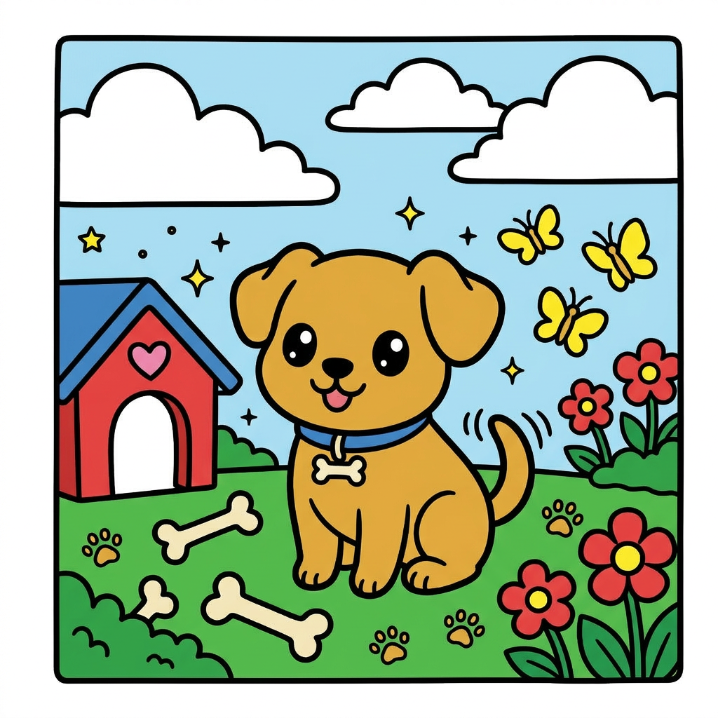 Example output from Генератор раскрасок в стиле Spooky Kawaii