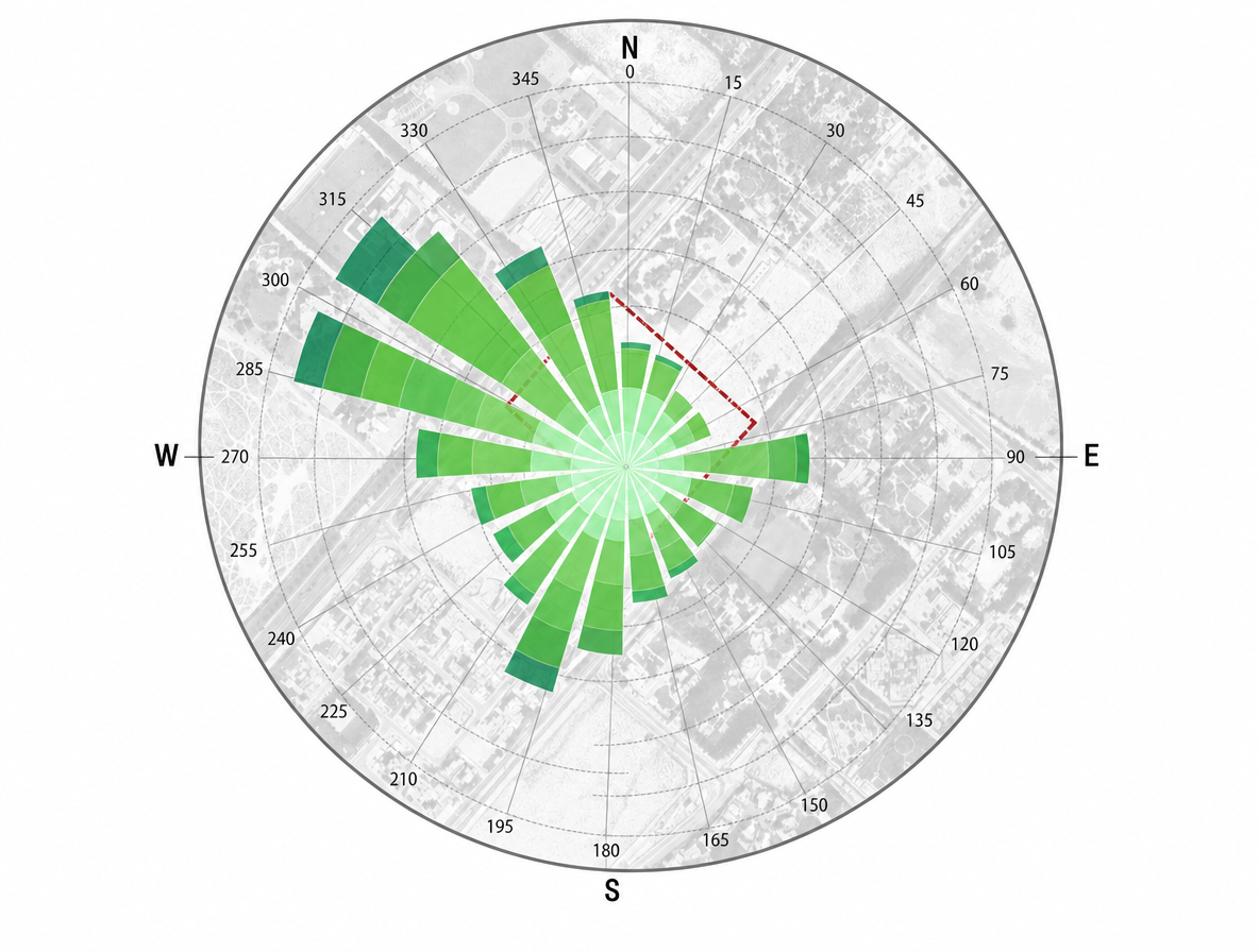 Example output from Wind Rose Analysis Diagram