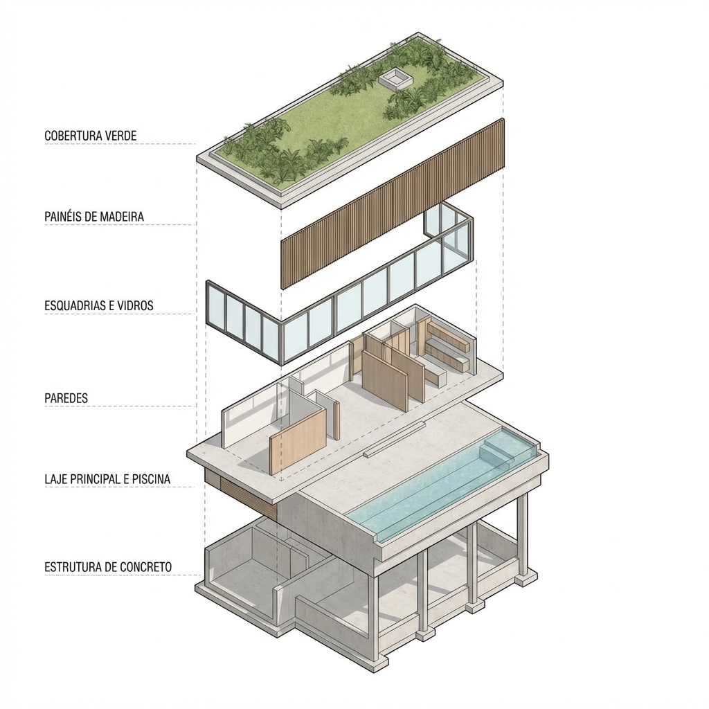 Example output from ARQTECH - DETALHE E ISOMÉTRICA 