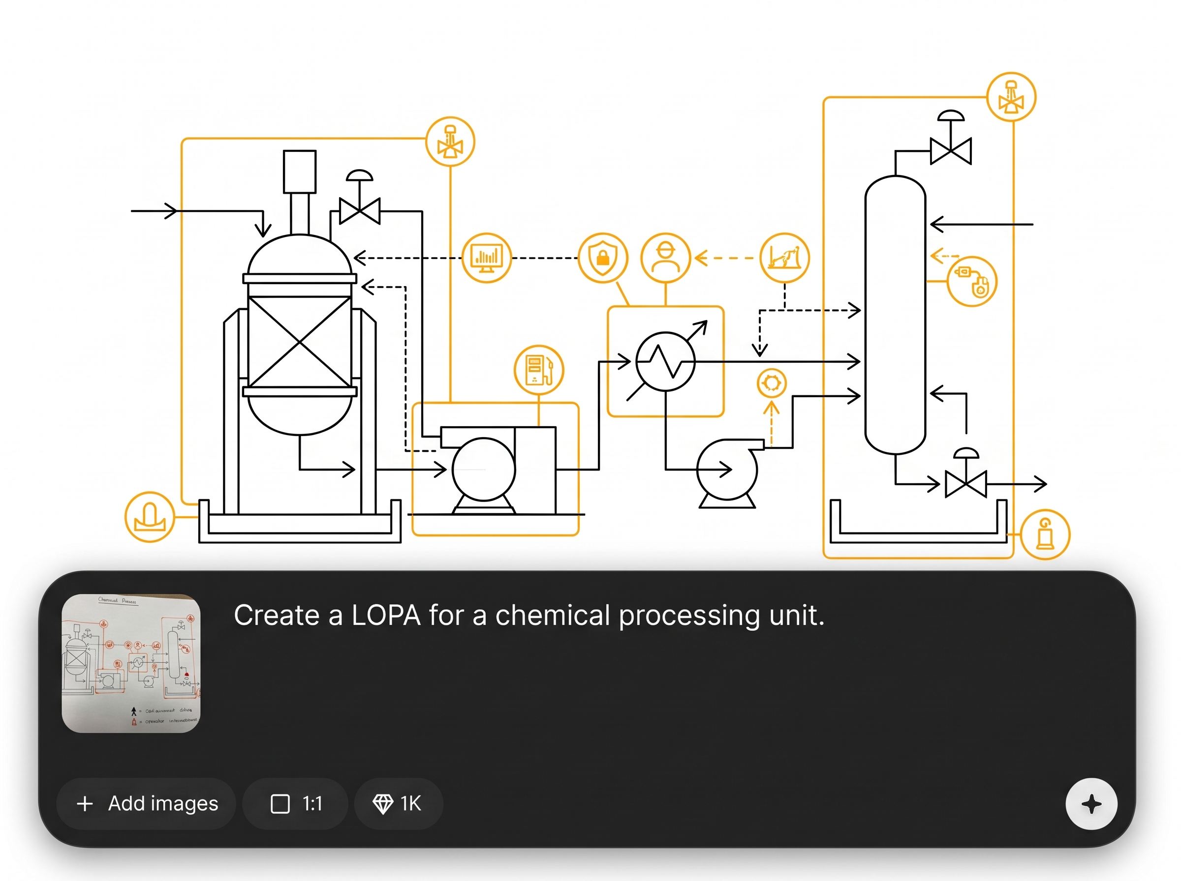 AI-structured LOPA worksheets