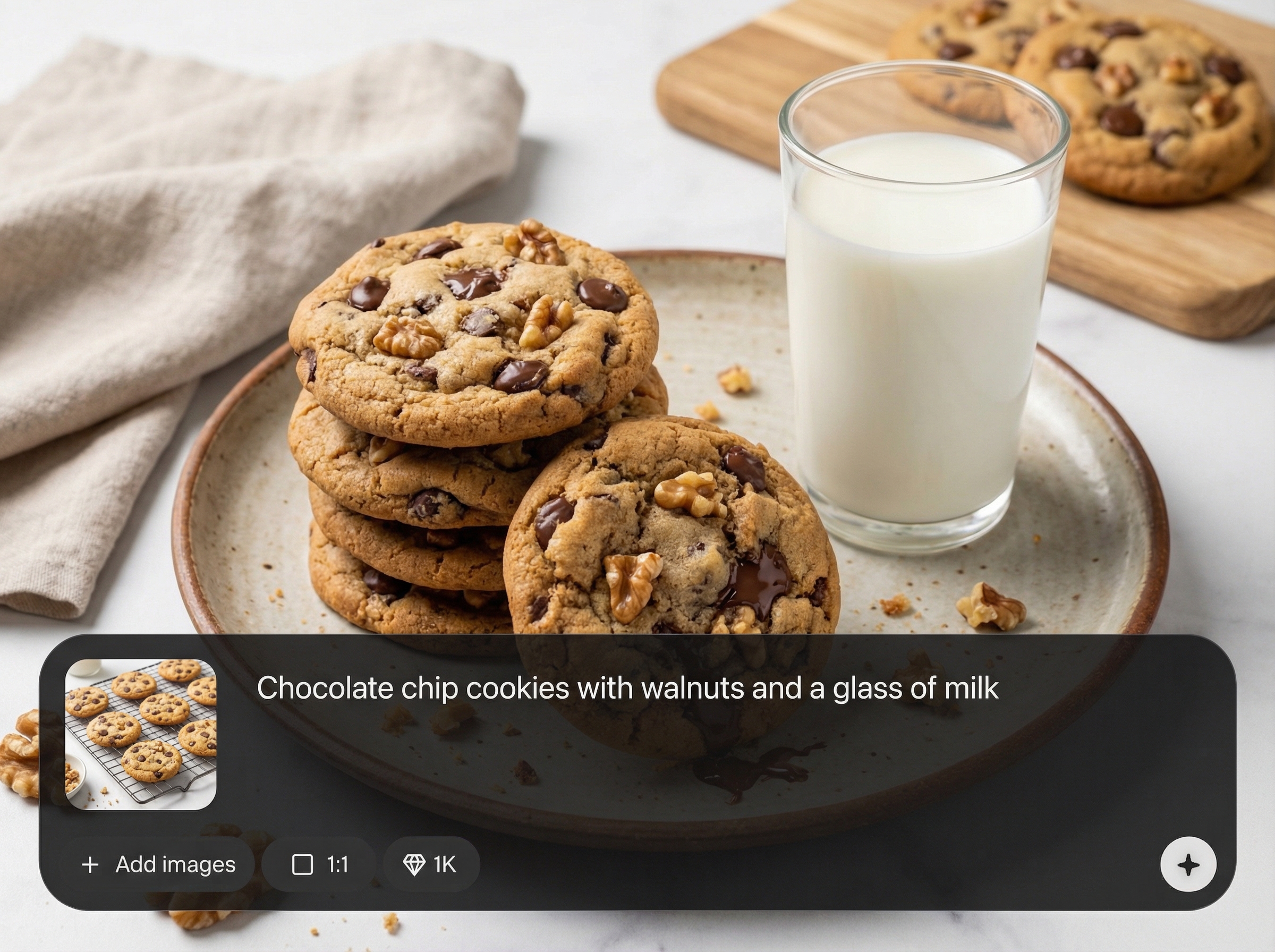 Text-to-image menu visuals