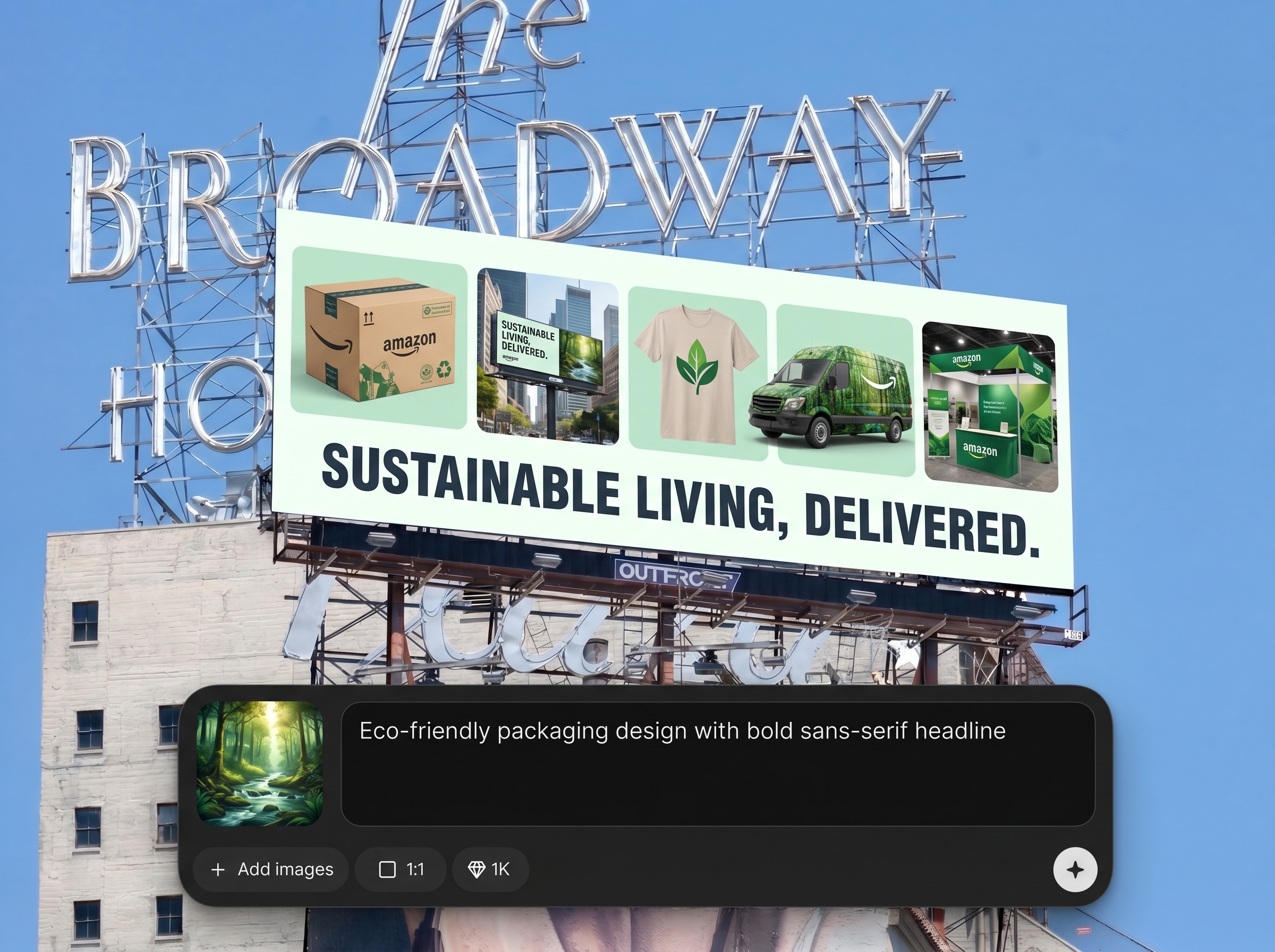 Prompt-to-mockup rendering
