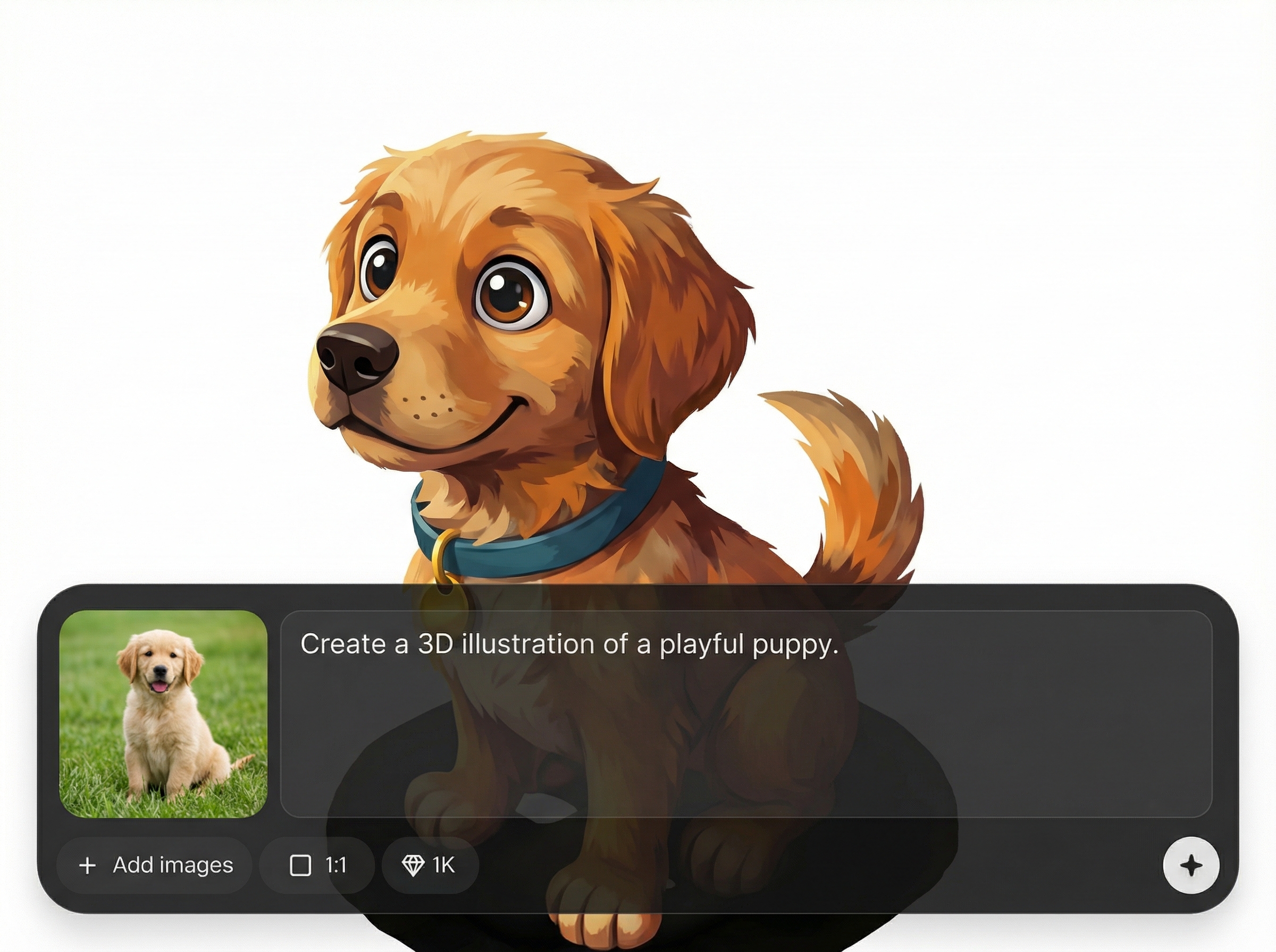 Text-to-3D dog rendering