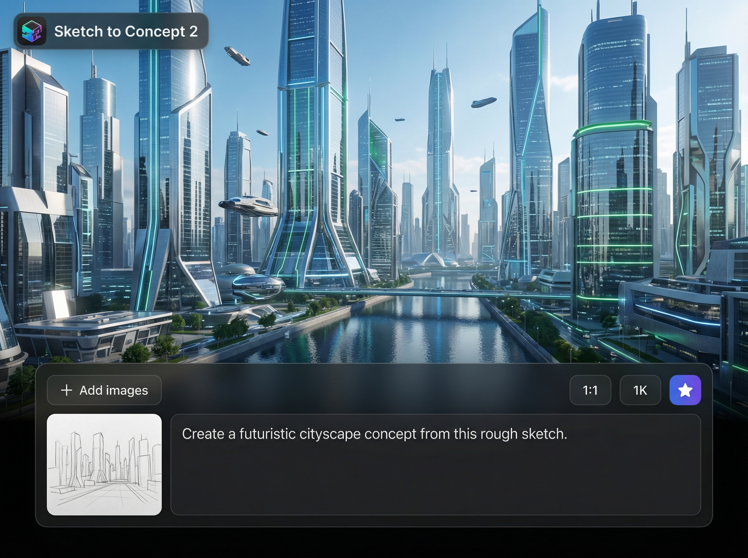 Sketch-aware AI generation