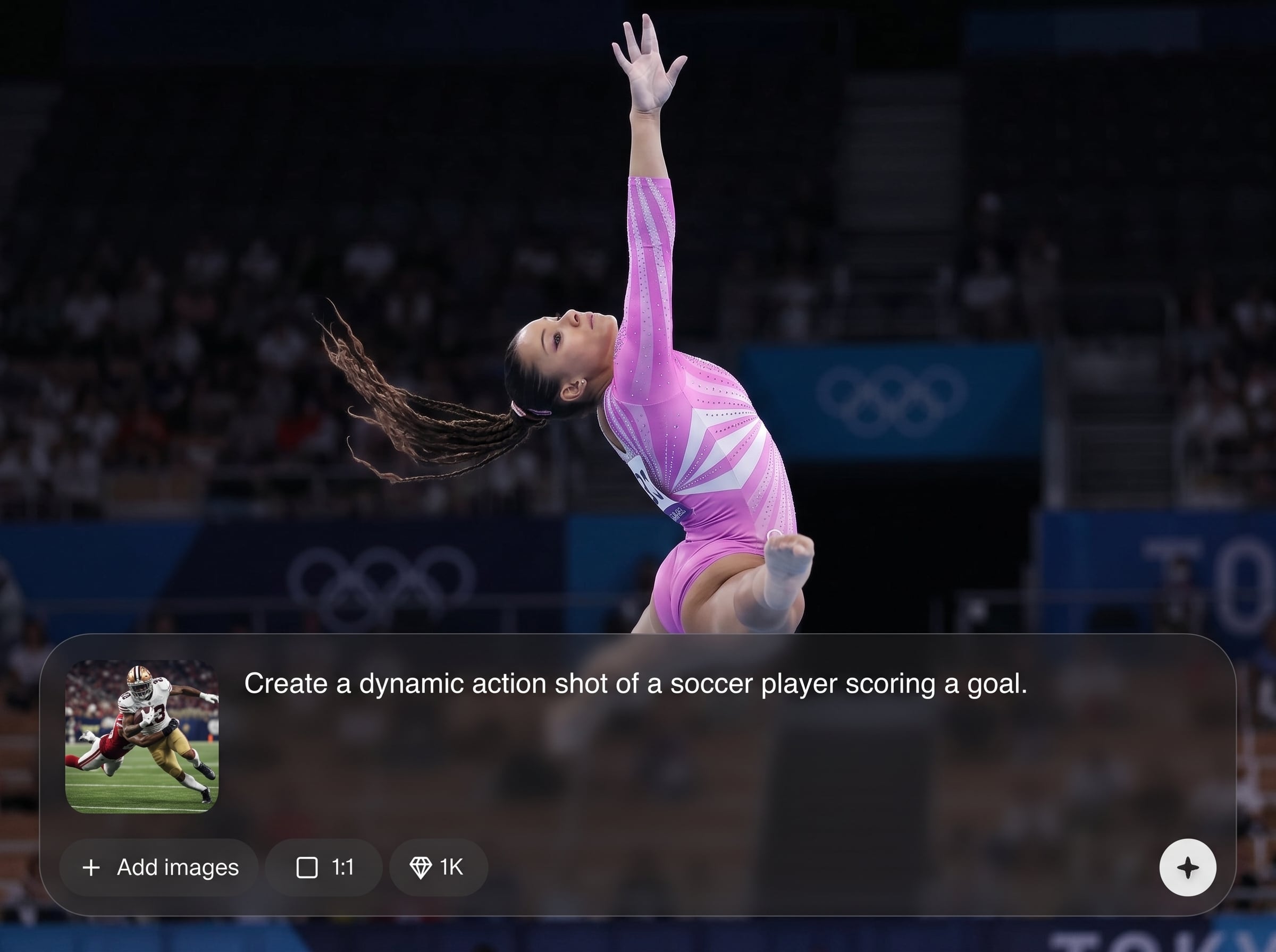 Text-to-image action shots