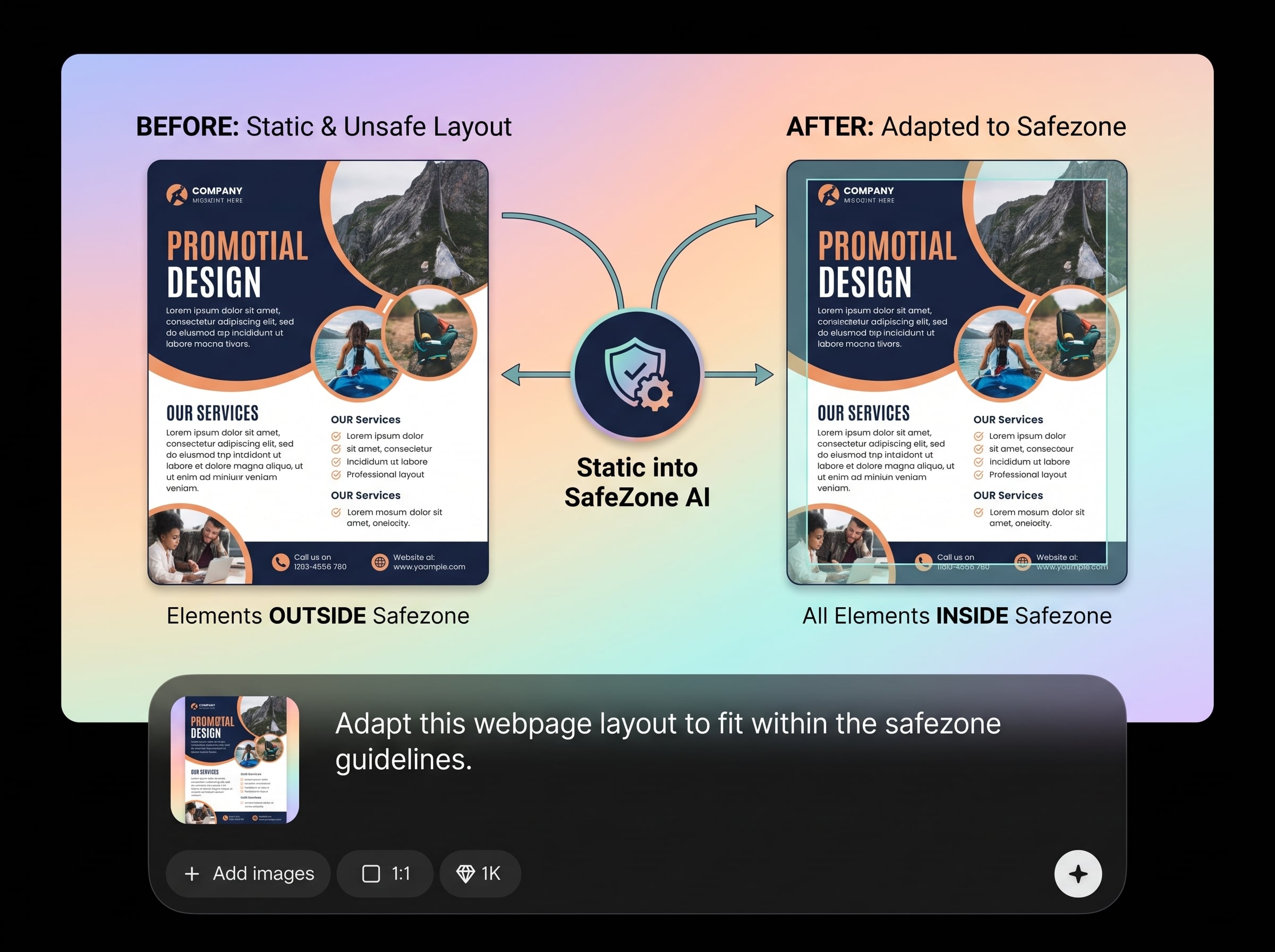 Instant safe-zone preview