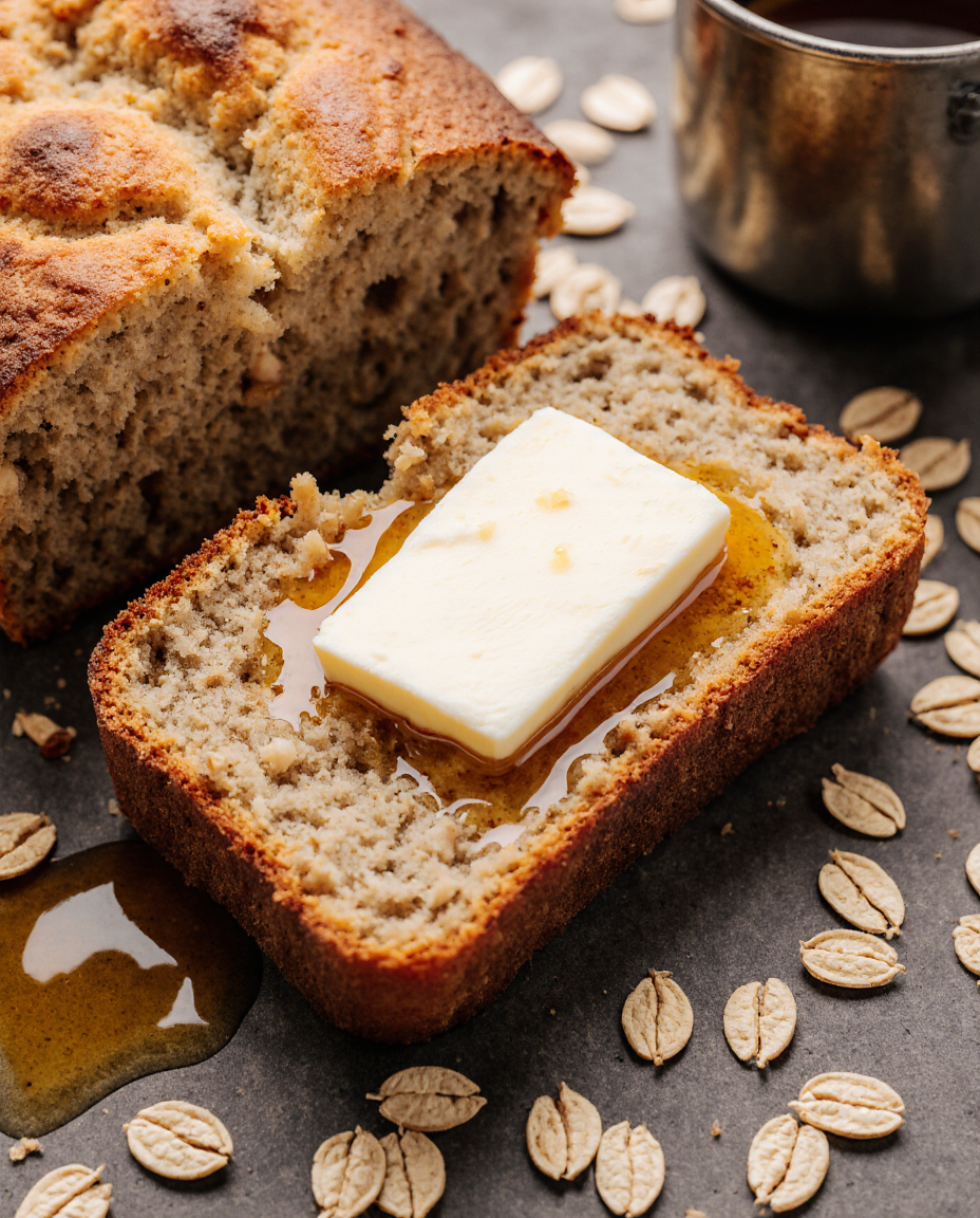 Cozy Honey-Cinnamon Oatmeal Bread | Closeup zoomed-in amateur photo from reddit, taken with iphone 17 pro in human view side angle, looking taken by amateur, juicy mouthwatering homemade Cozy Honey-Cinnamon Oatmeal Bread, a warm and inviting loaf filled with the delightful flavors of oats, honey, and cinnamon, perfectly baked to a golden brown, with a soft and fluffy texture that melts in your mouth. --iw 3