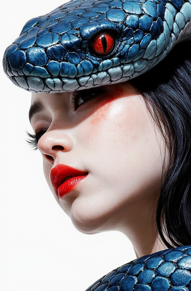 Snake Wrapped Around Face