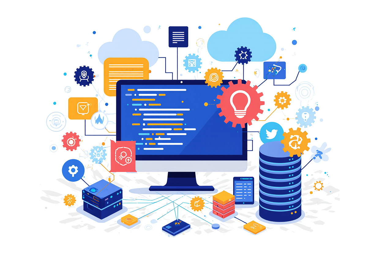 generate a pic for me, Backend Development, must be attarctive 