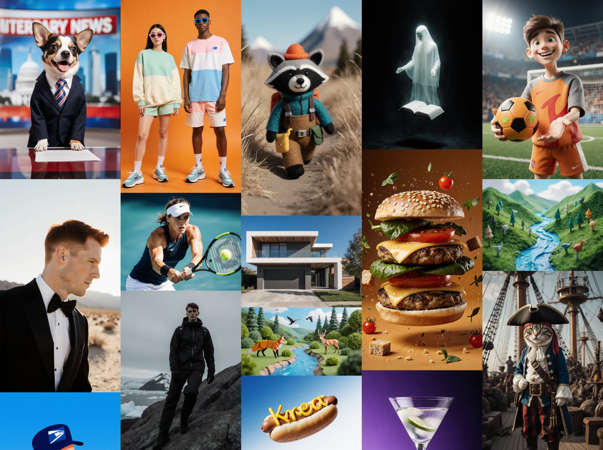 AI-generated images from Krea text to image API