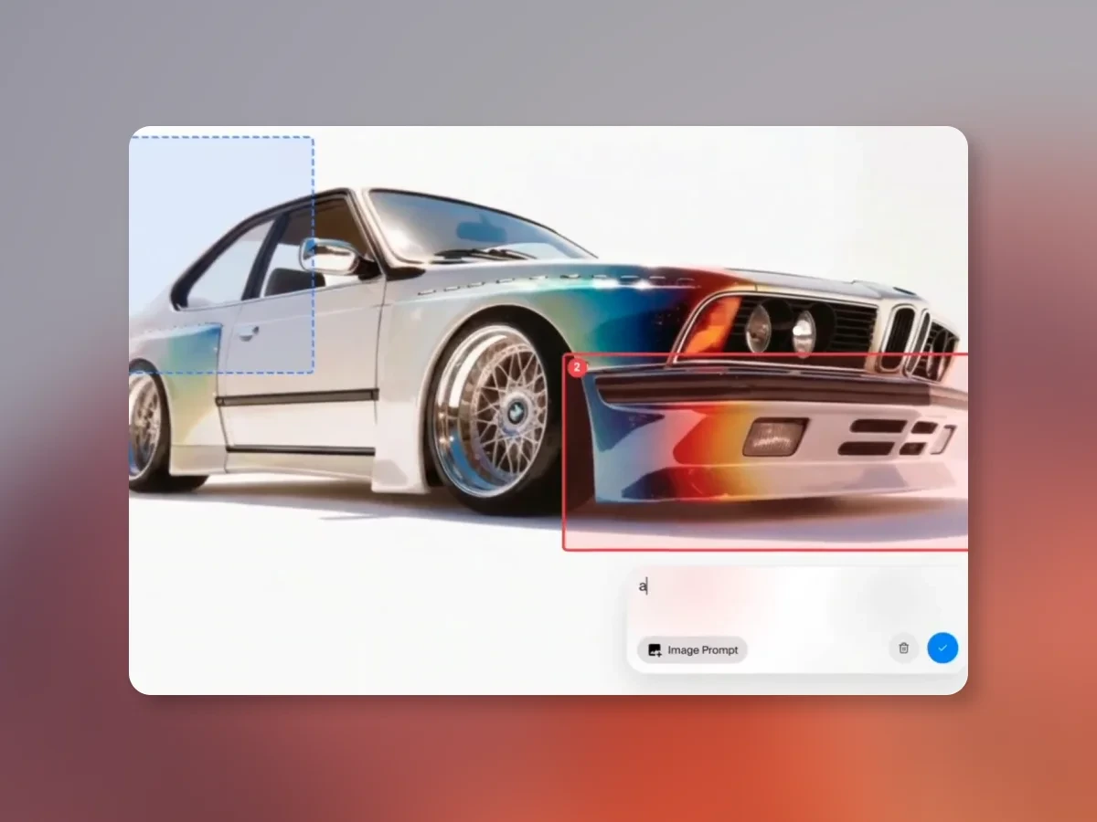 Krea Edit canvas with multiple color-coded annotation regions
