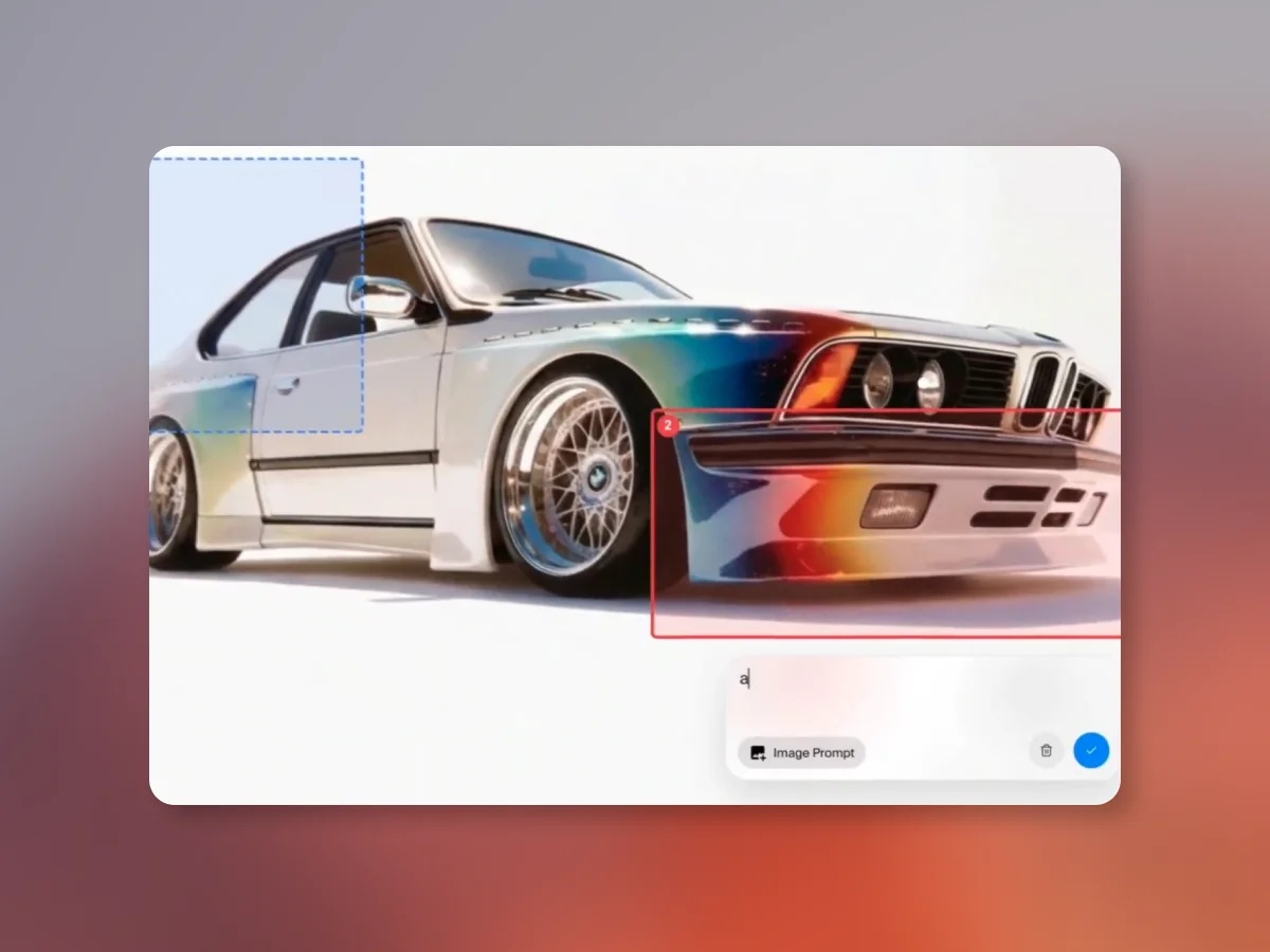 Krea Edit canvas with multiple color-coded annotation regions