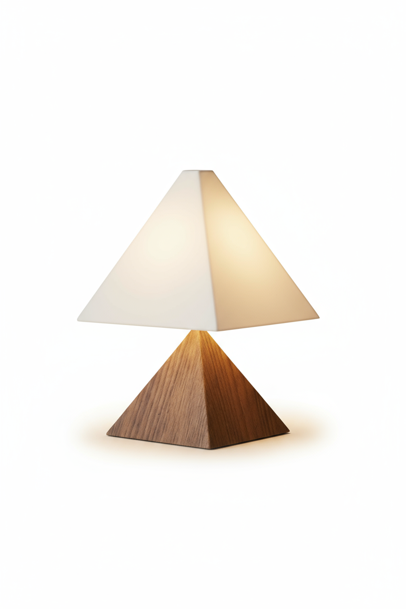 Softly lit table lamp in a clean studio set