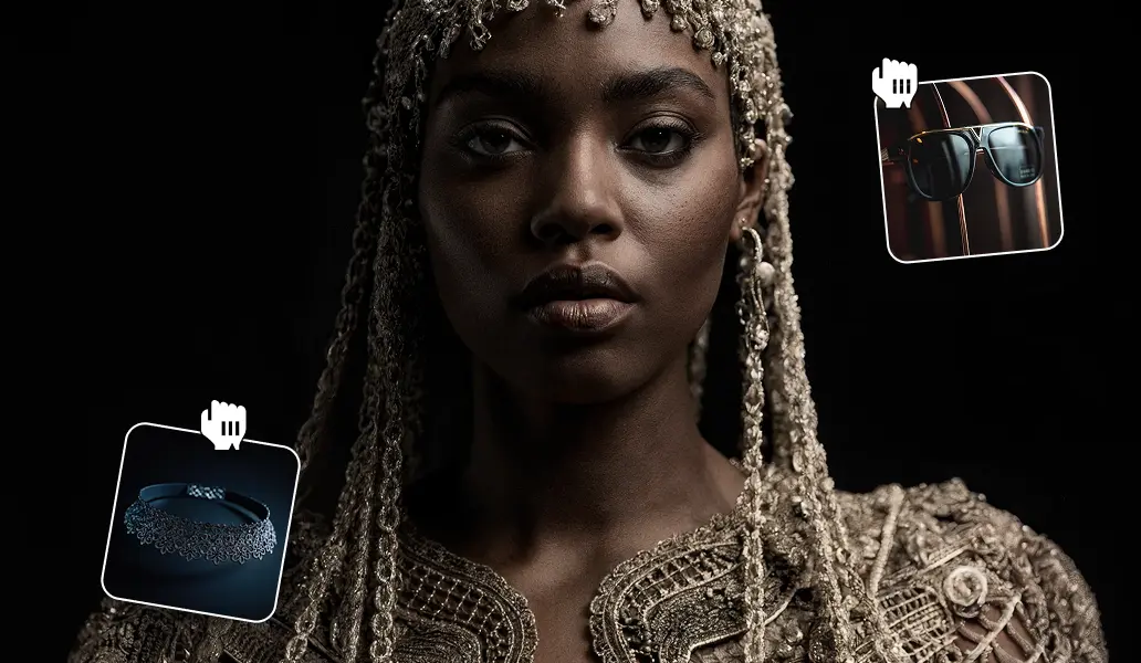 AI image editor example showing before and after of combining multiple images into a single image