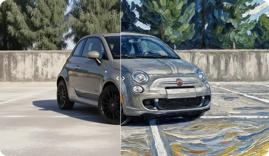 Interior scene reimagined with a strong style treatment