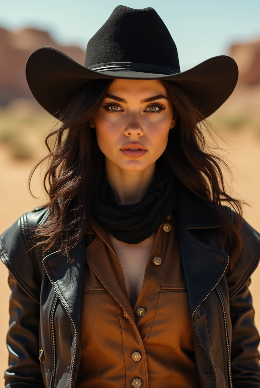 Woman with Western aesthetic in desert