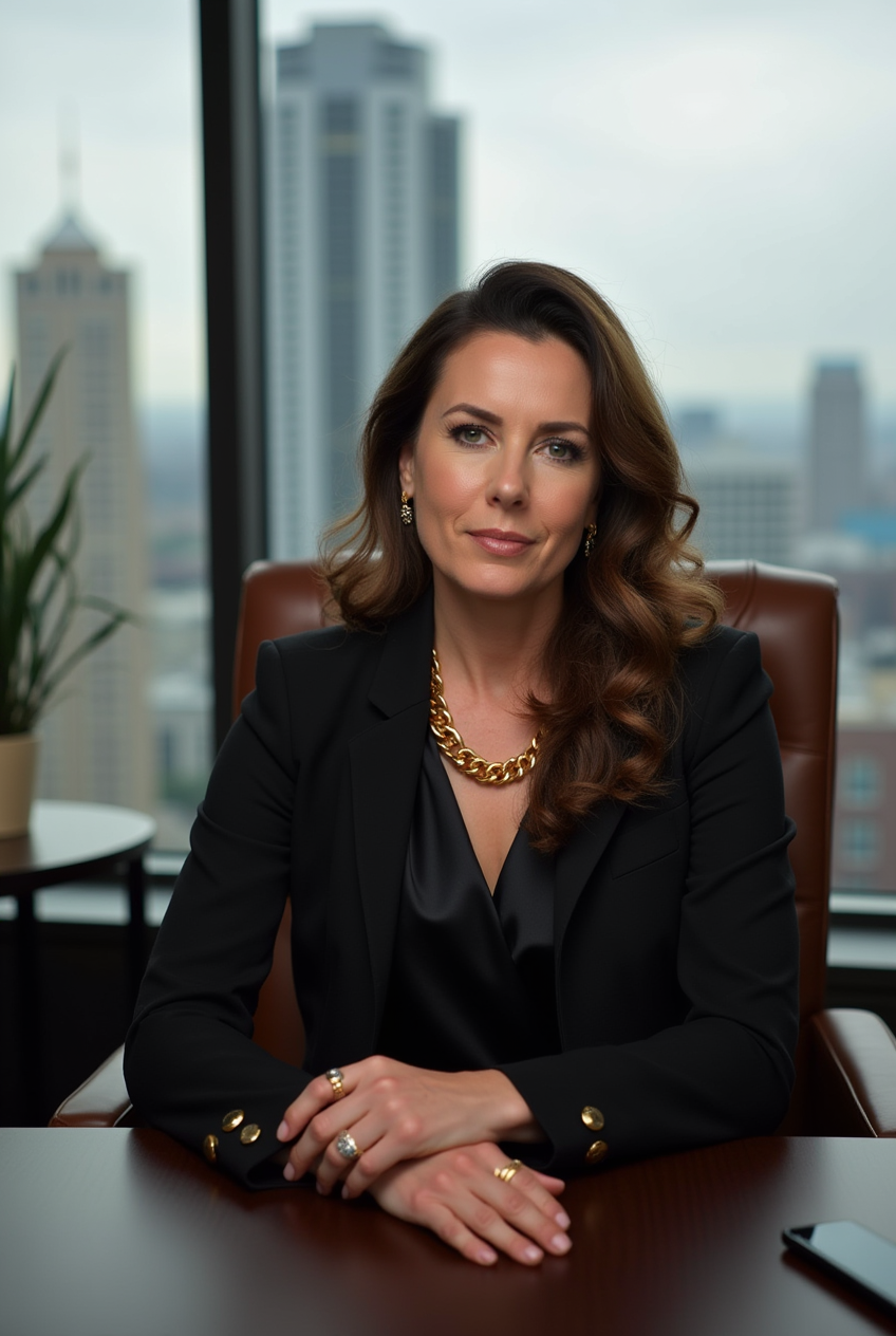 Woman sitting in an office chair