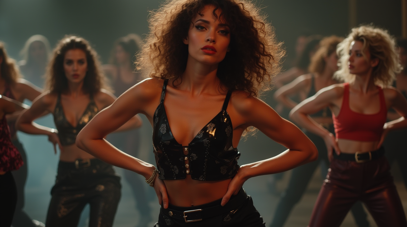 Vogue Girl in edgy poses: Vogue choreography in the style of 80's New York balls, scissor hands and a dramatic look.