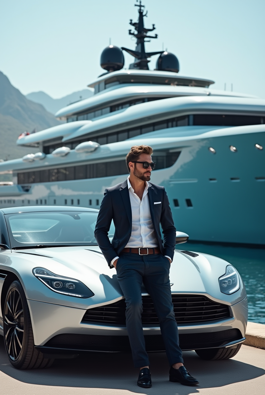 Empreendedor com Bugatti Chiron branco perolado