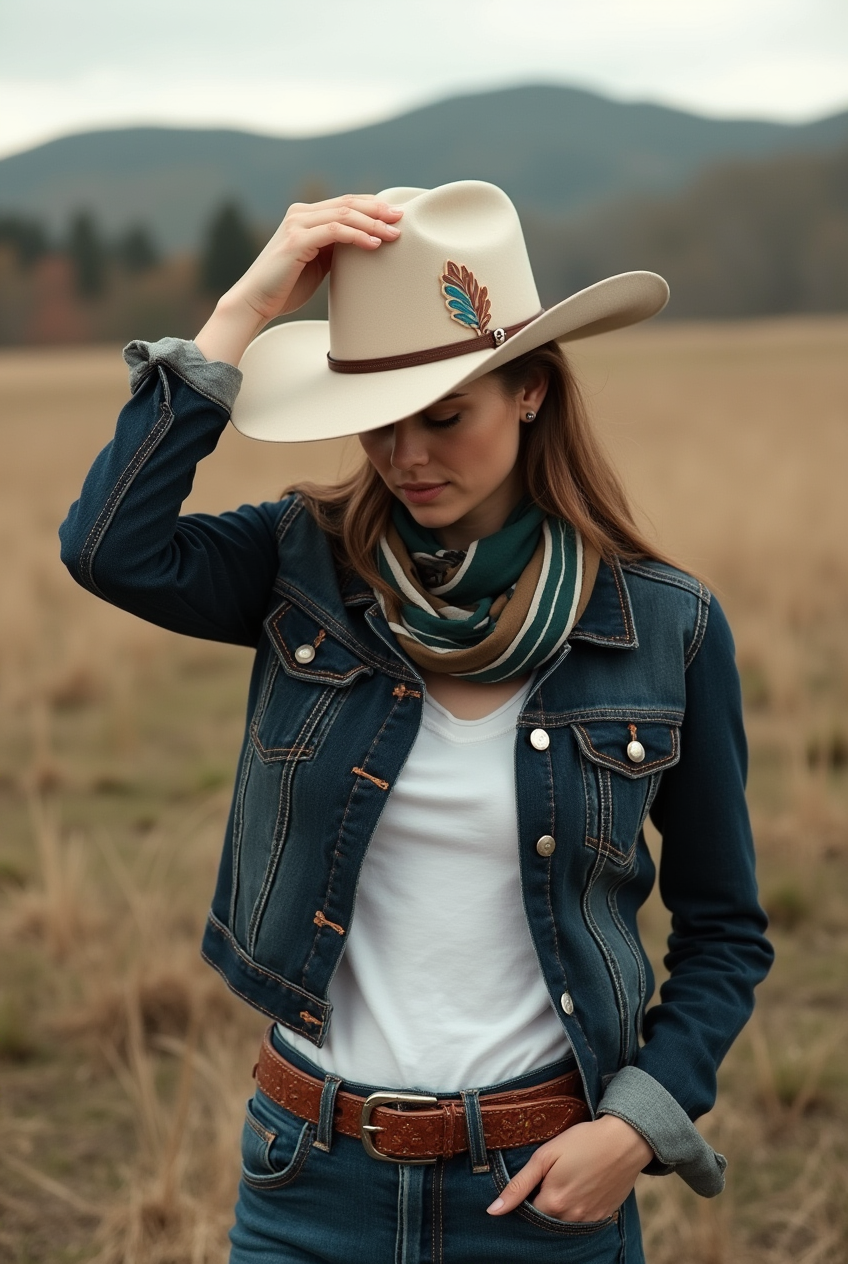 Woman in a rustic setting