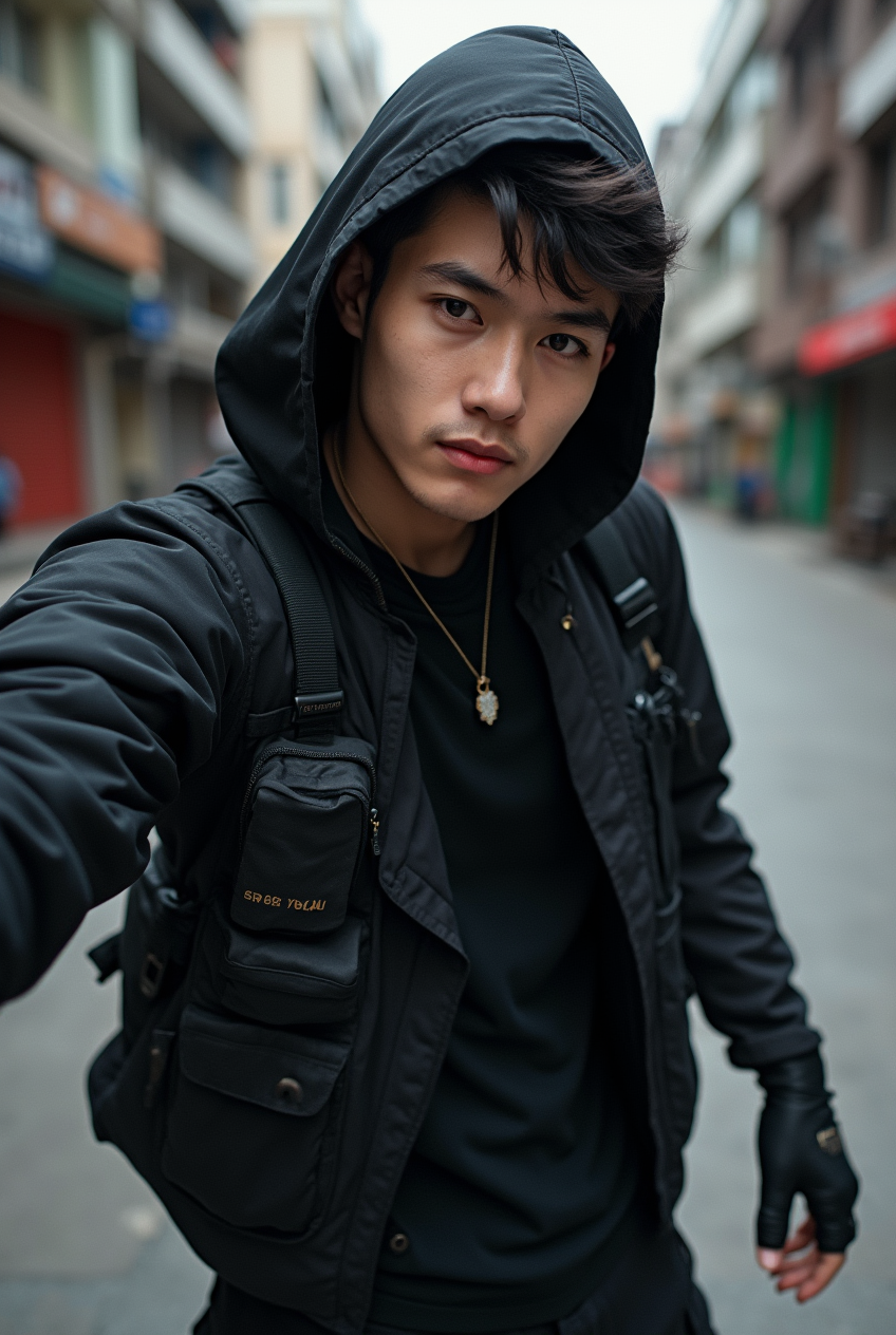 Selfie techwear urbana