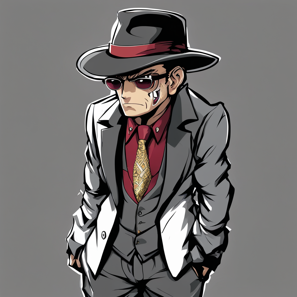 Krea ai mafia boss anime style