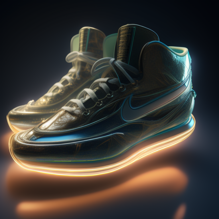 KREA AI Nike sneakers made out (gears, wires, mechanical,