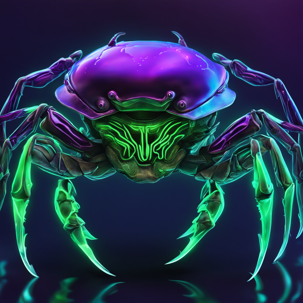 KREA AI Fantasy Bioluminescent Ocean Crab, Hyper realistic...
