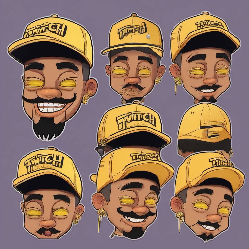 KREA AI twitch emote, sticker, tan boy skin, 3d, head and