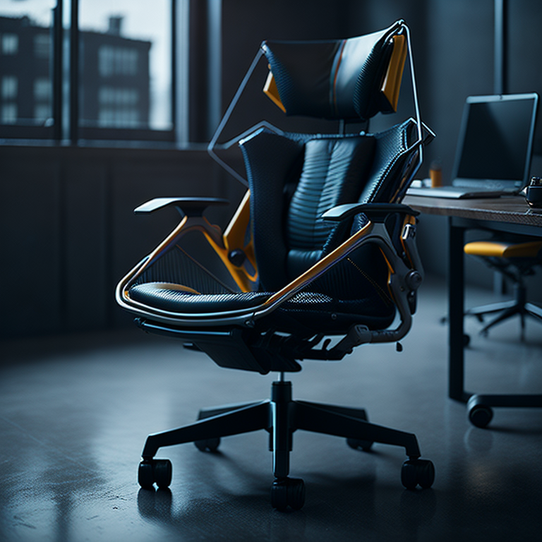 KREA AI a commercial of a leather office mesh chair in a f...