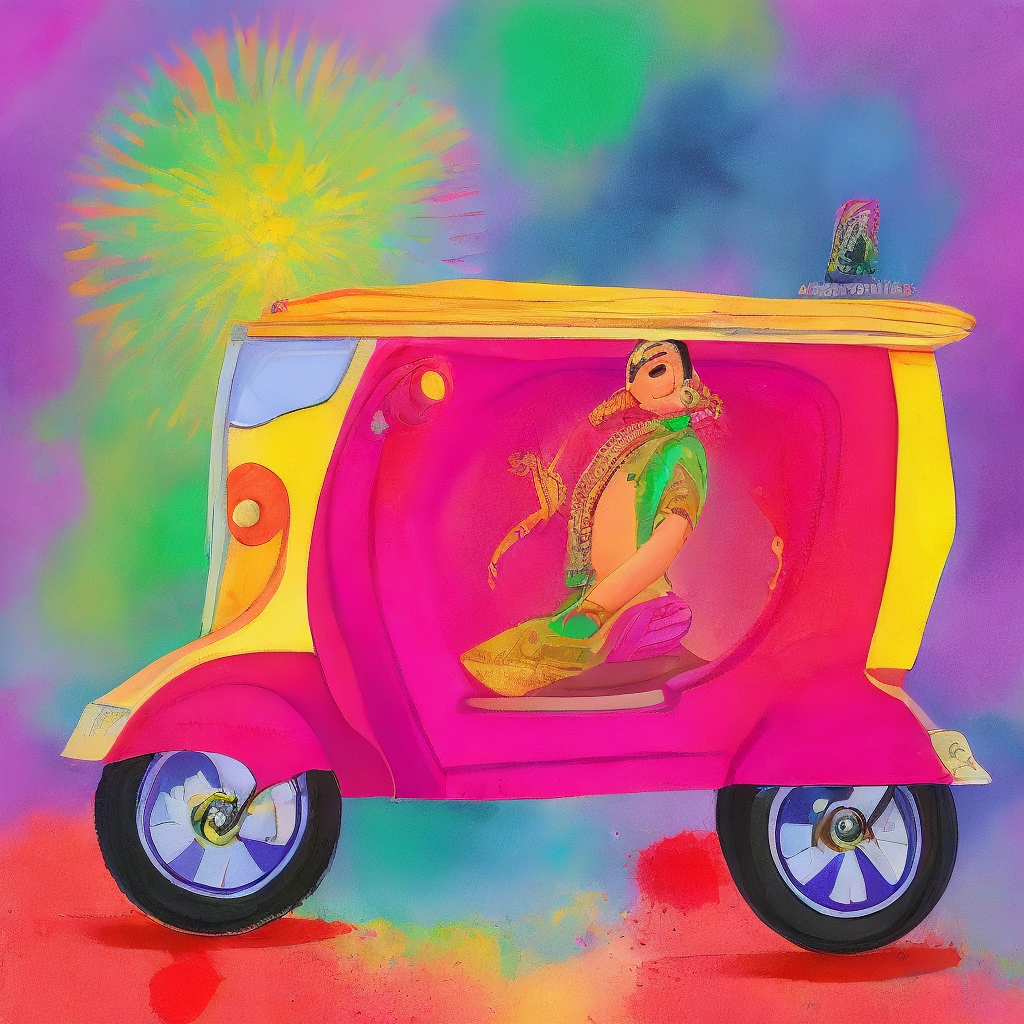 tuk tuk indian holi powder explotion fluor color