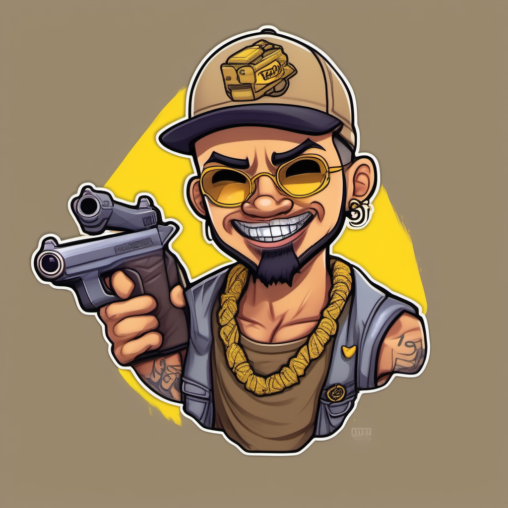 KREA AI twitch emote, sticker, tan boy skin, 3d, head and