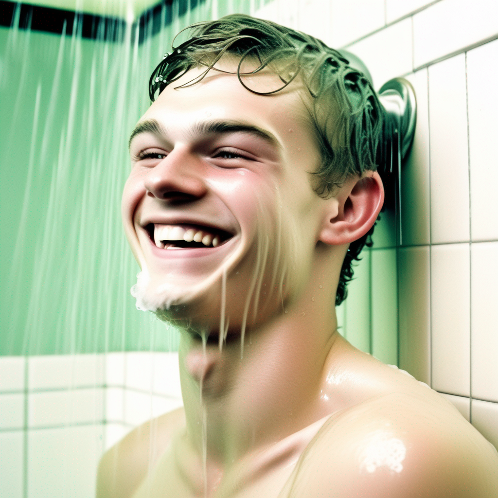 KREA AI A colortinted, waistup photograph of a single 21...