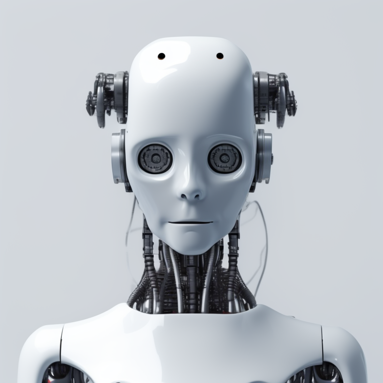 KREA AI robot body with nonrobot human head, full body pi...