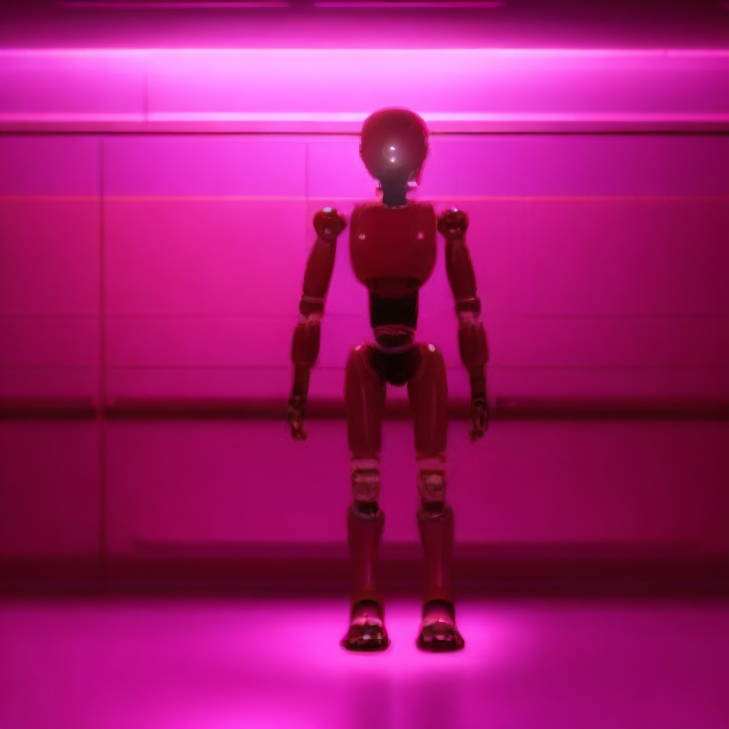 KREA AI Dark dingy high tech interior. A melancholy humano...