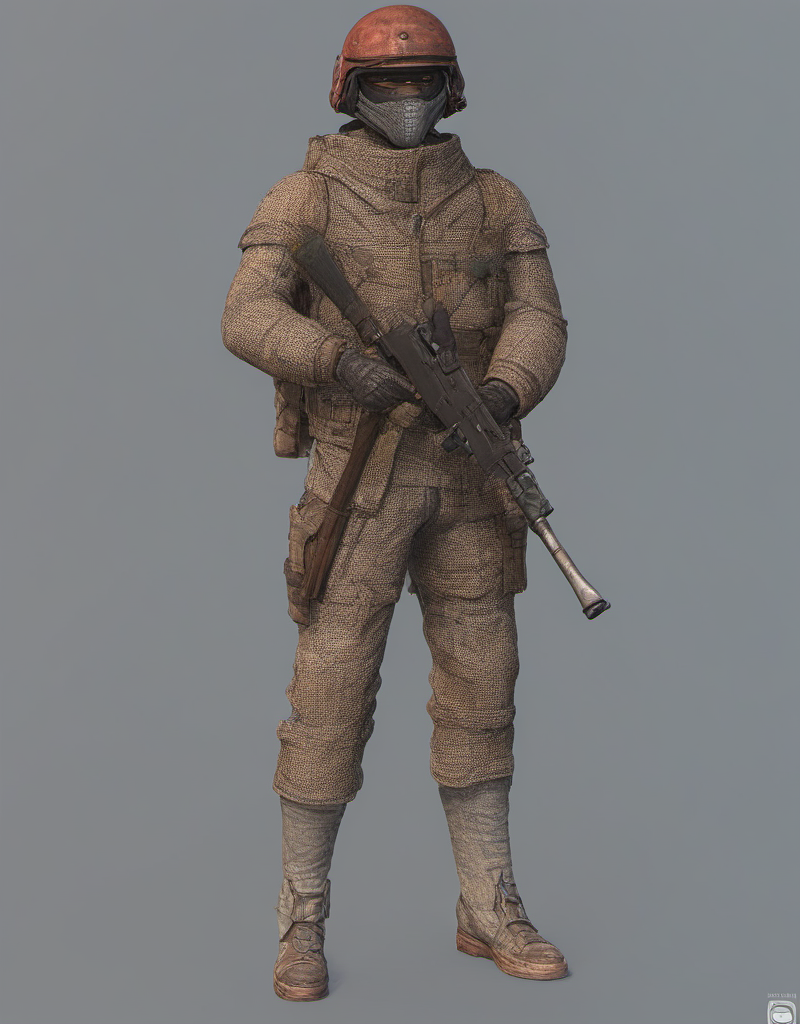 KREA AI 3d model gaming model tabletop otto dix colored pe...