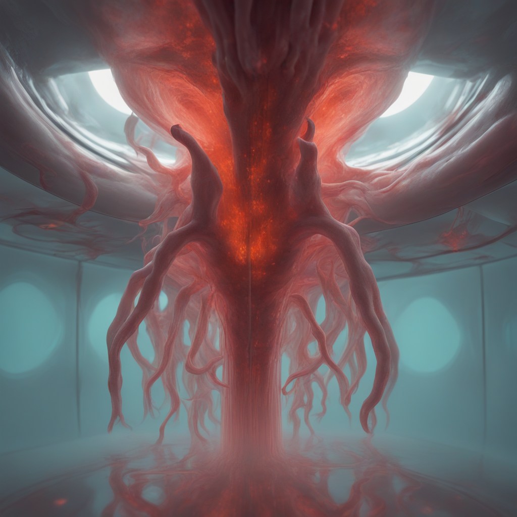 KREA AI Subjective view from inside a uterus filled with a...