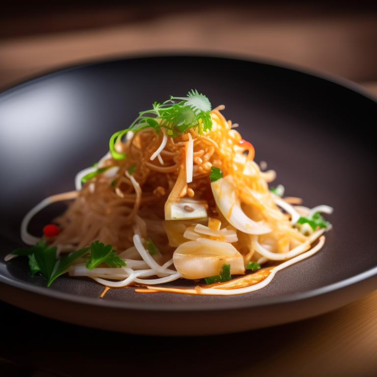 KREA AI 85mm photograph of the most delicious plate of Pad...