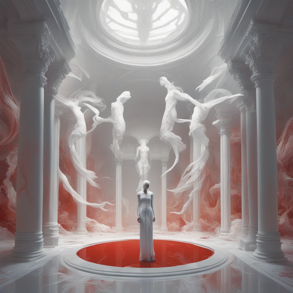 KREA AI - biopunk concept art of a figure is standing next t...