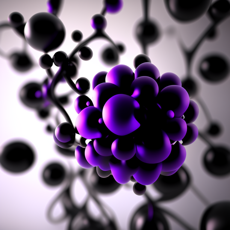 atoms, 3d, black wallpaper, puorple