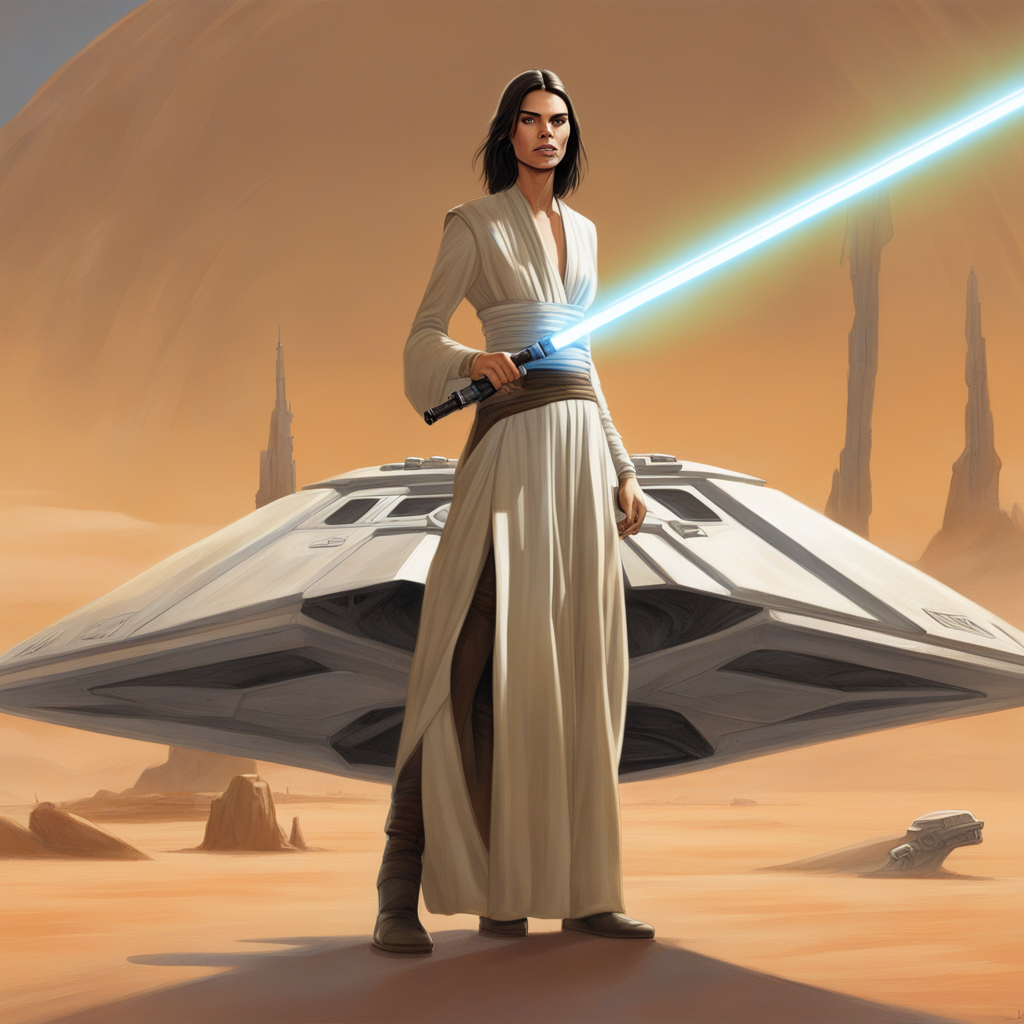 KREA AI Depict Kendall Jenner as a Jedi Knight, inspired b...