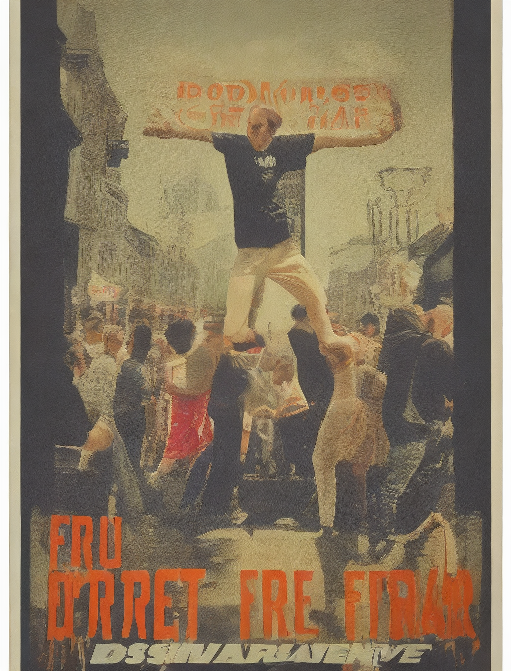 Poster of a street dance festival, vintage look design, professional design,rough, printed, CMYK Result 