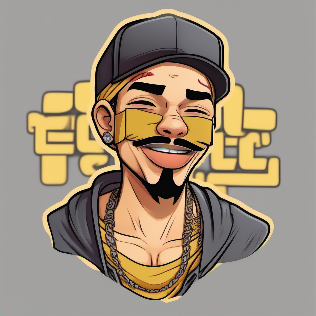 KREA AI twitch emote, sticker, tan boy skin, 3d, head and