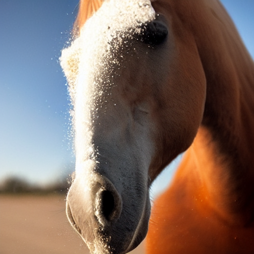 horse snorting white powder