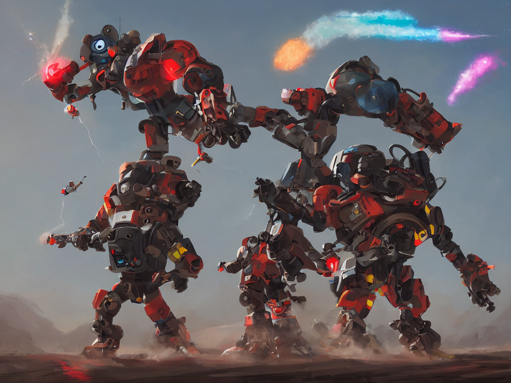 george washington controlling a personal attack mech, by pixar, exciting illustration, explosive colors, trending on artstation