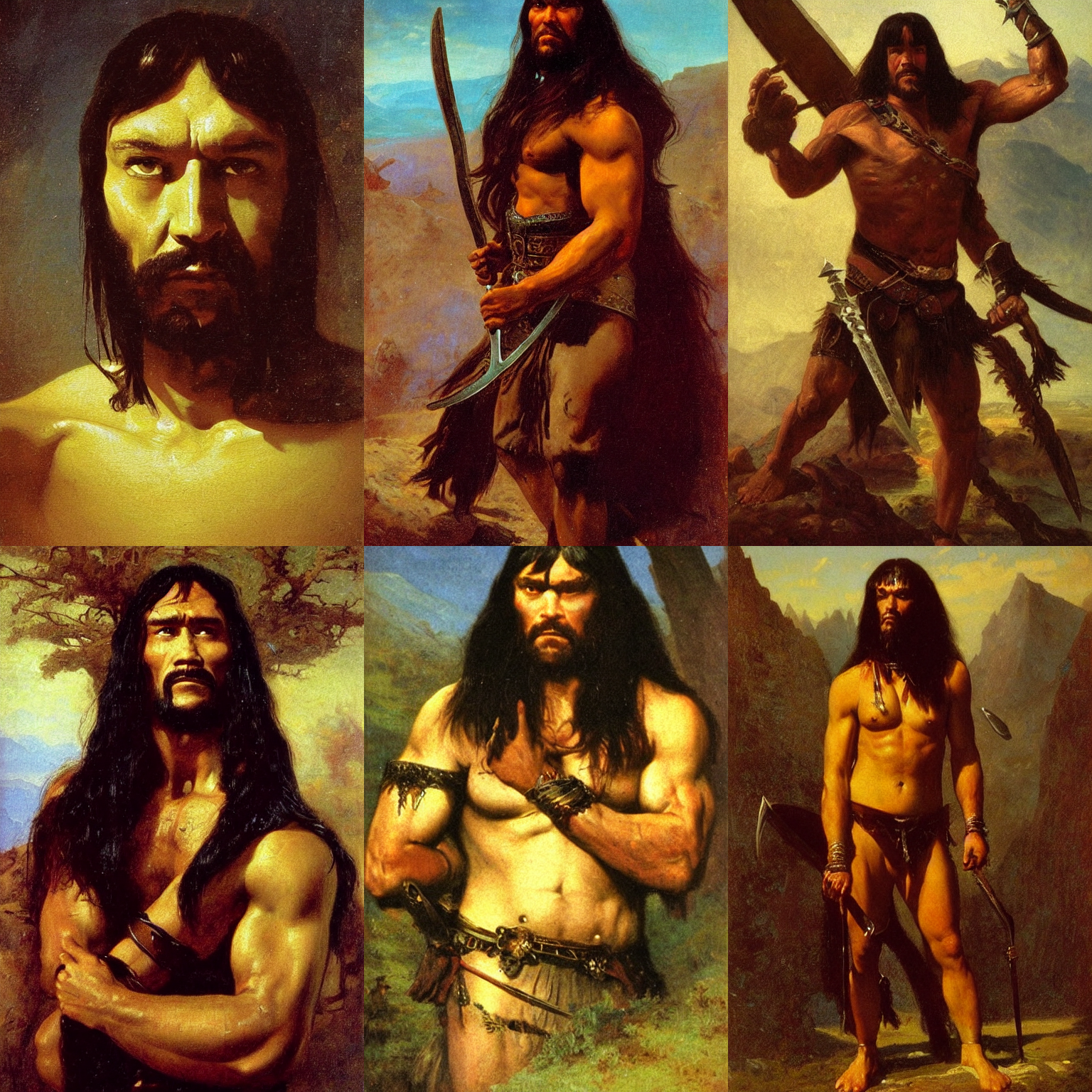 portrait of conan the barbarian, painting by albert bierstadt