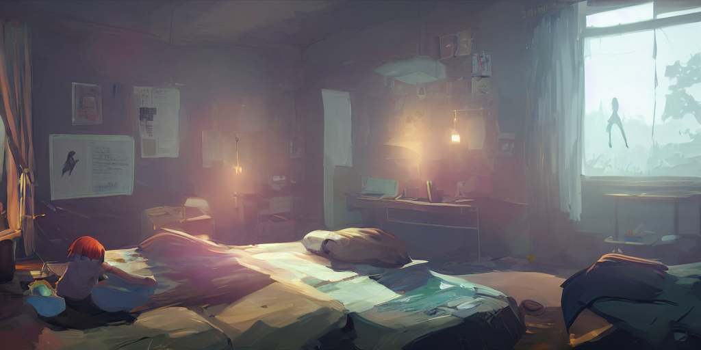 an environmental concept art of life is strange, chloe price, bedroom interior, highly detailed, environmental light, close up, cinematic by francis tneh and ilya kuvshinov