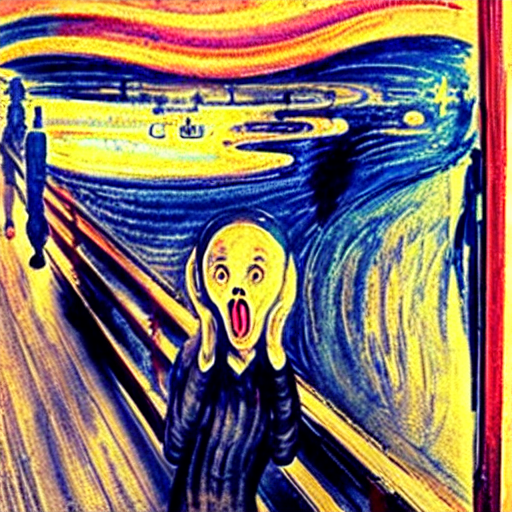 anime girl in the scream painting by edvard munch