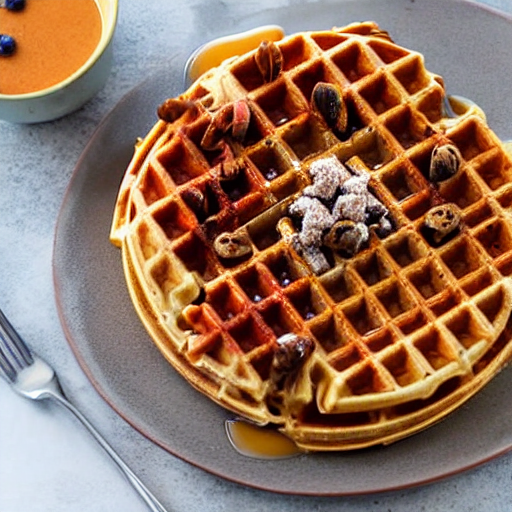 waffles topped with roaches, cookbook photo