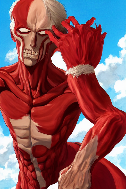 Jerma!!!!!!!!!!!!!!!!!!!!!!!!!!! as the colossal titan, (((attack on titan))), promotional art, Jerma985!!!!!!!!!!!!!!!!!